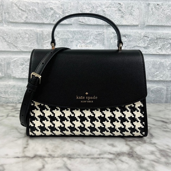 kate spade Bags Kate Spade Darcy Woven Houndstooth Top Handle